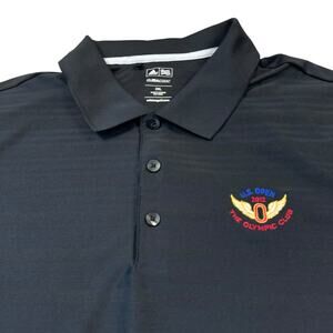 Adidas Polo Shirt Men's 2XL U.S. Open 2012 Striped Stretch‎ Moisture Wicking